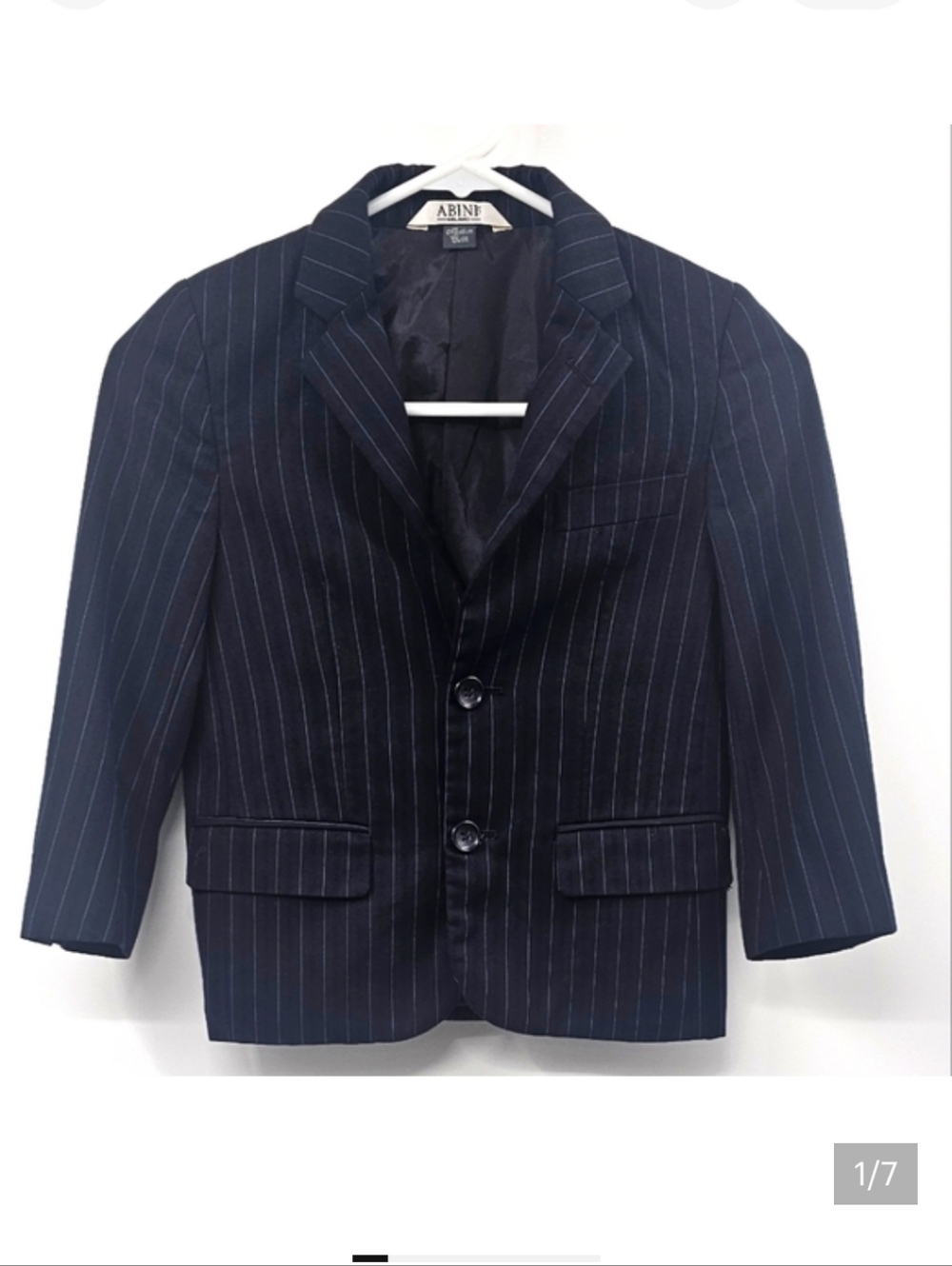Abini Midlano Navy Blue Stripe Blazer Suit Jacket Size 5